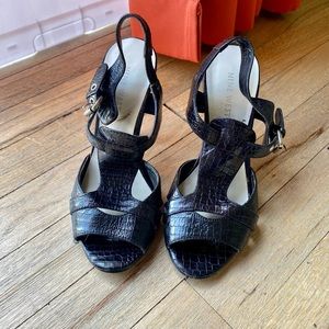 Nine West Leather Open Toe Heel